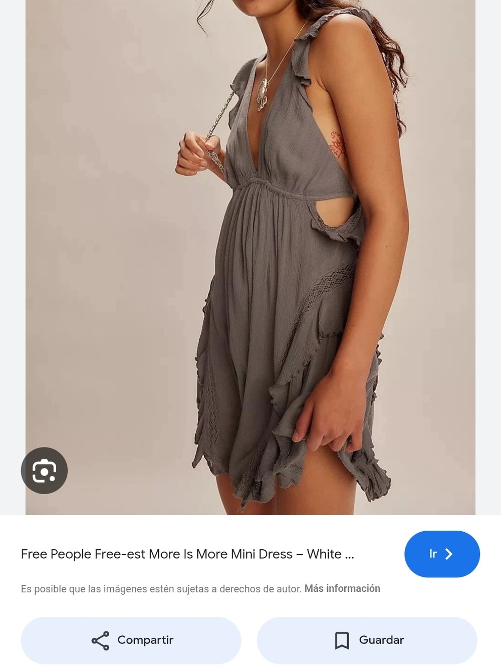 Free People Cream Ruffled Mini Dress - Picture 14 of 14